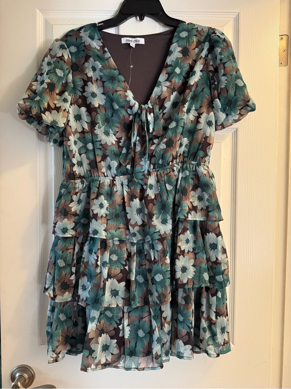 Brown and Blue floral dress
